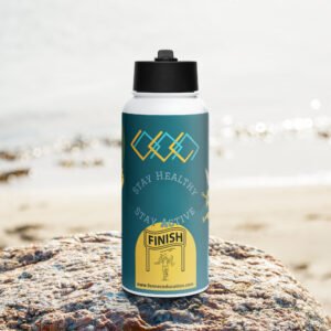 Stay Active! Stainless steel water bottle with a straw lid